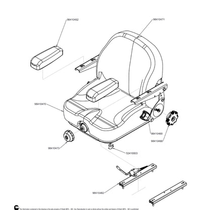 Suspension Seat W/Belt And Foam Armrest 98410447