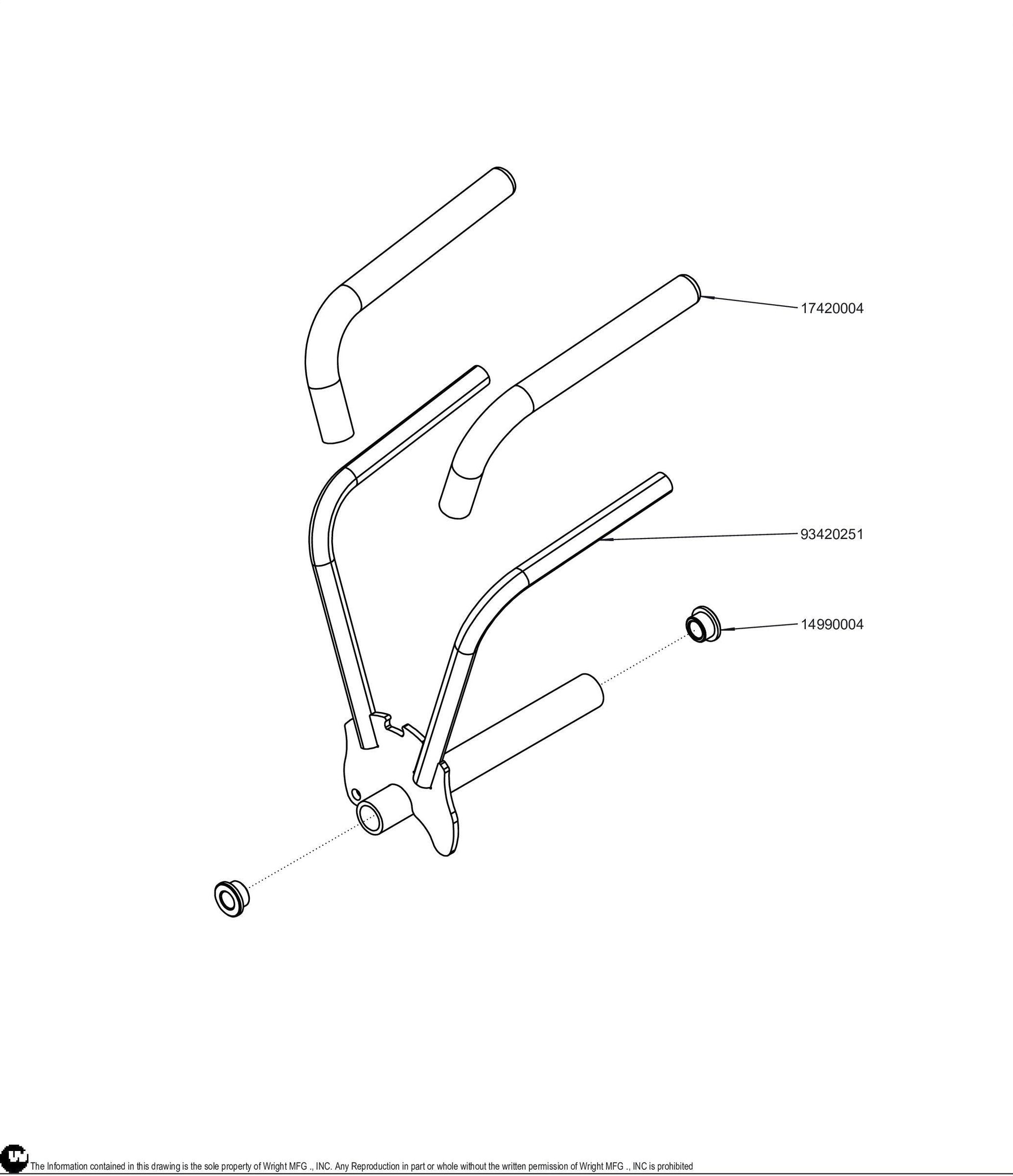 Right 32/36 WSB Control Lever Assembly 98420169.