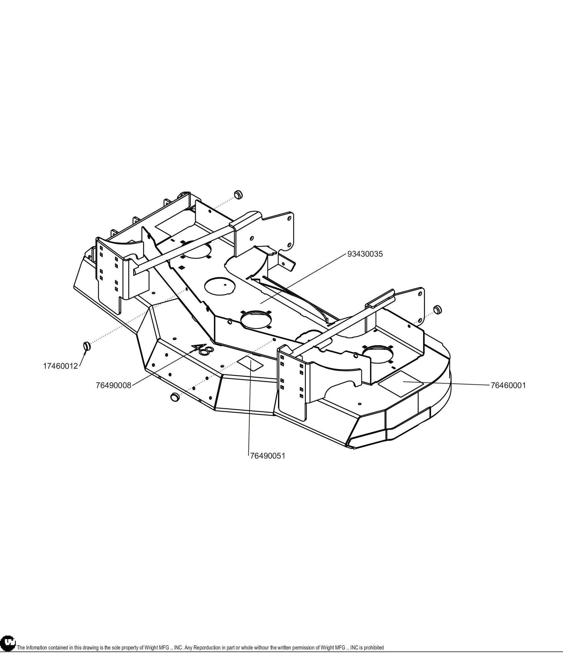 48" WS Cutter Deck Assembly 98430003.