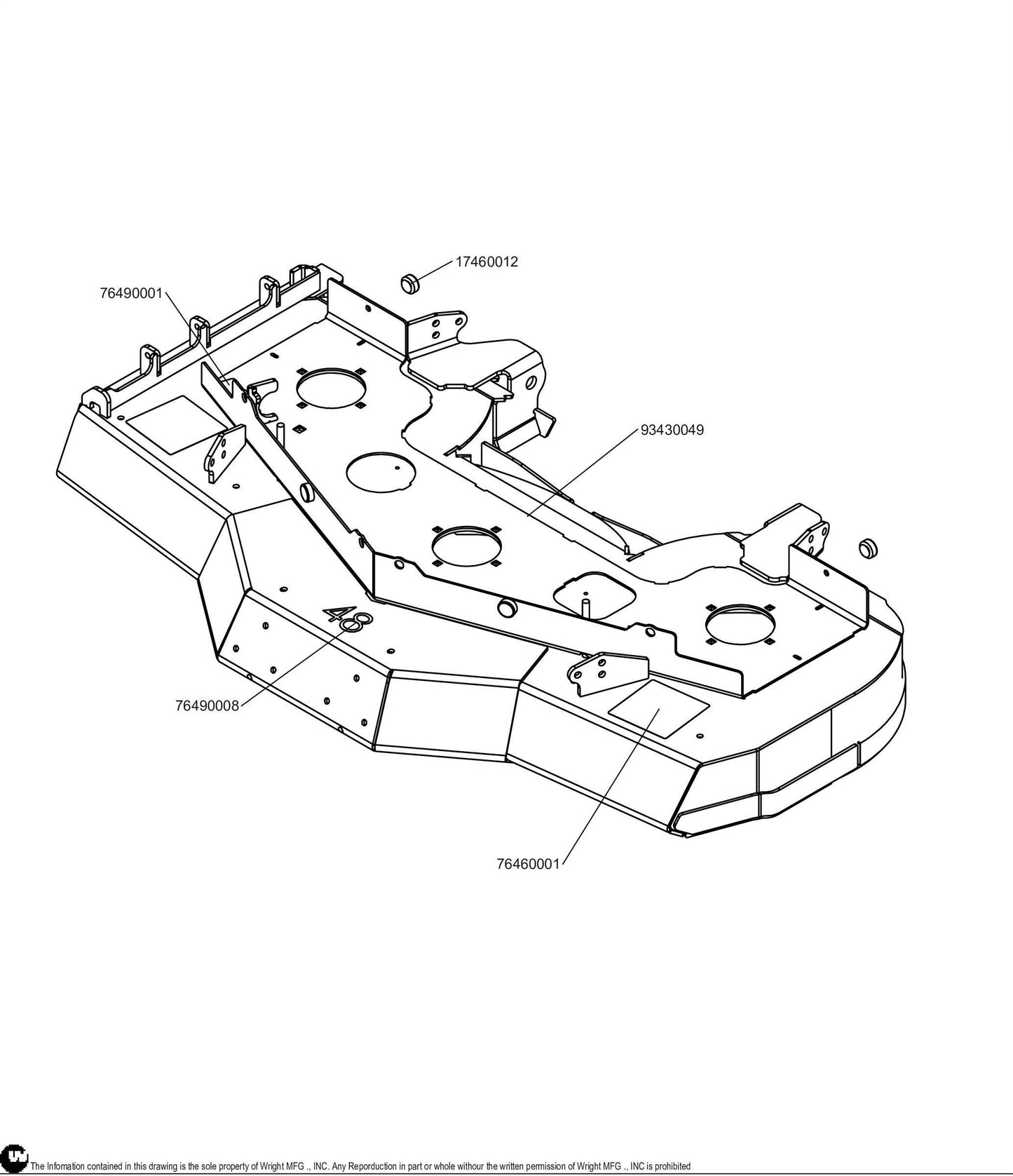 48 Aero Core WZTO Cutter Deck Assembly 98430004.