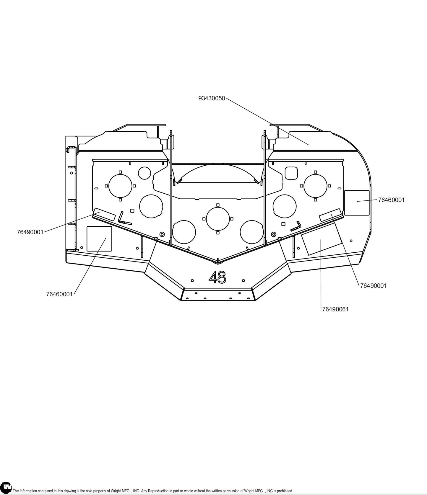 48 WSTN Cutter Deck Service Assembly 98430005.