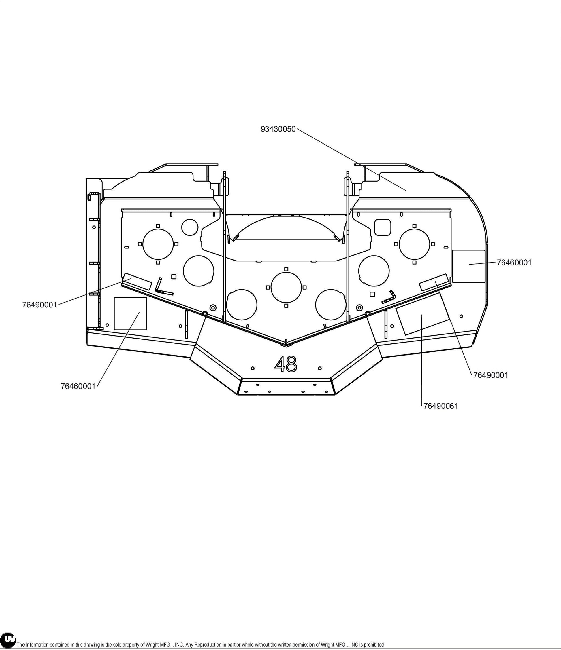48 WSTN Cutter Deck Service Assembly 98430005.