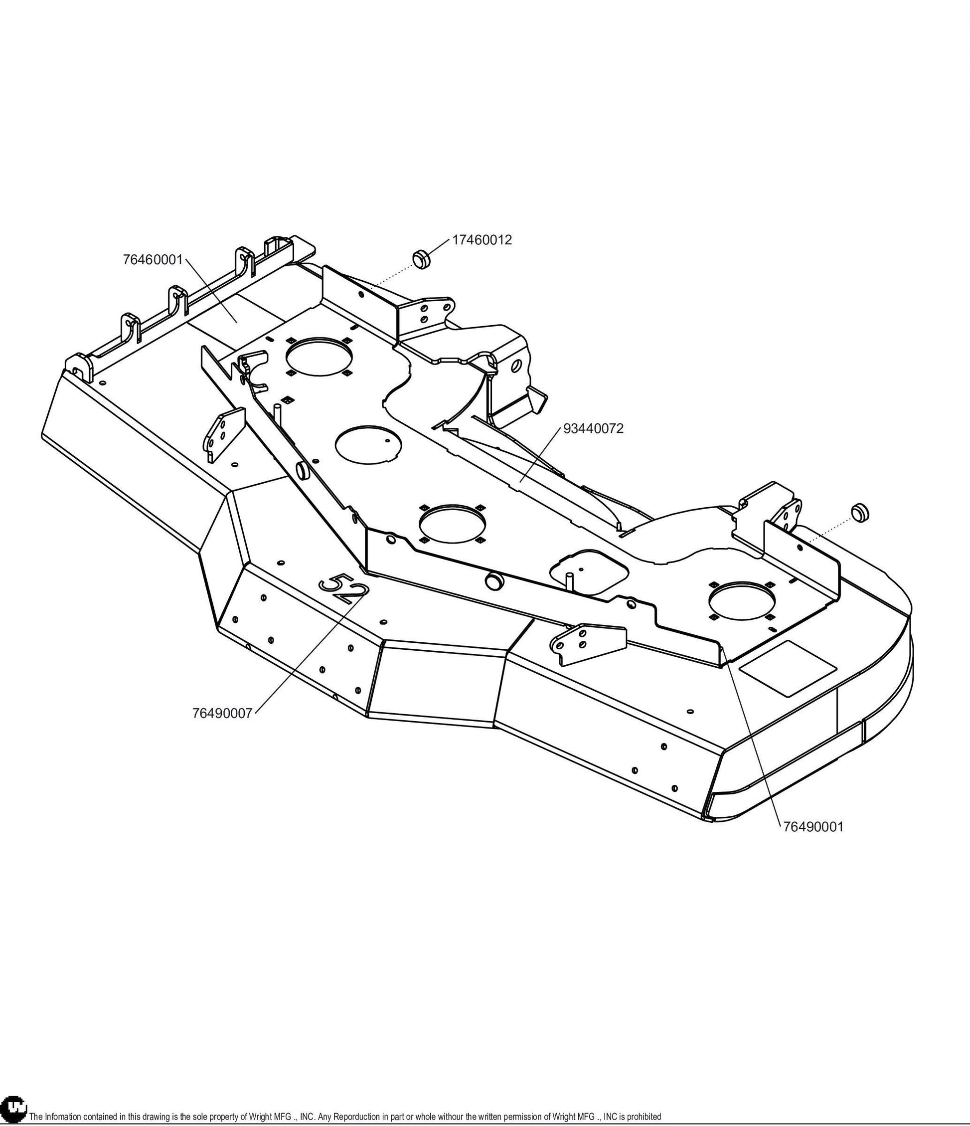 52 Aero Core WZTO Cutter Deck Assembly 98440008.