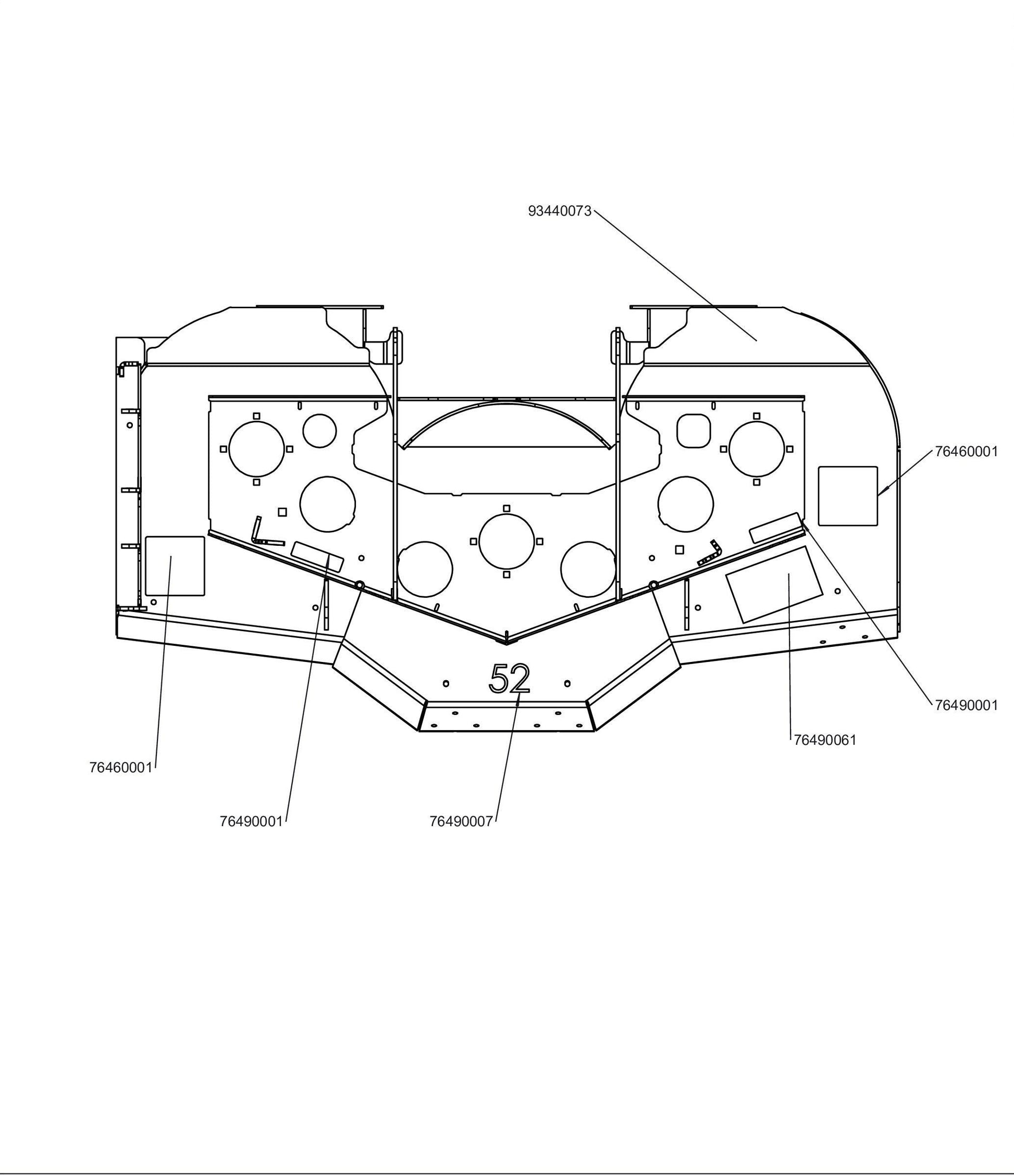 52 WSTN Cutter Deck Service Assembly 98440009.