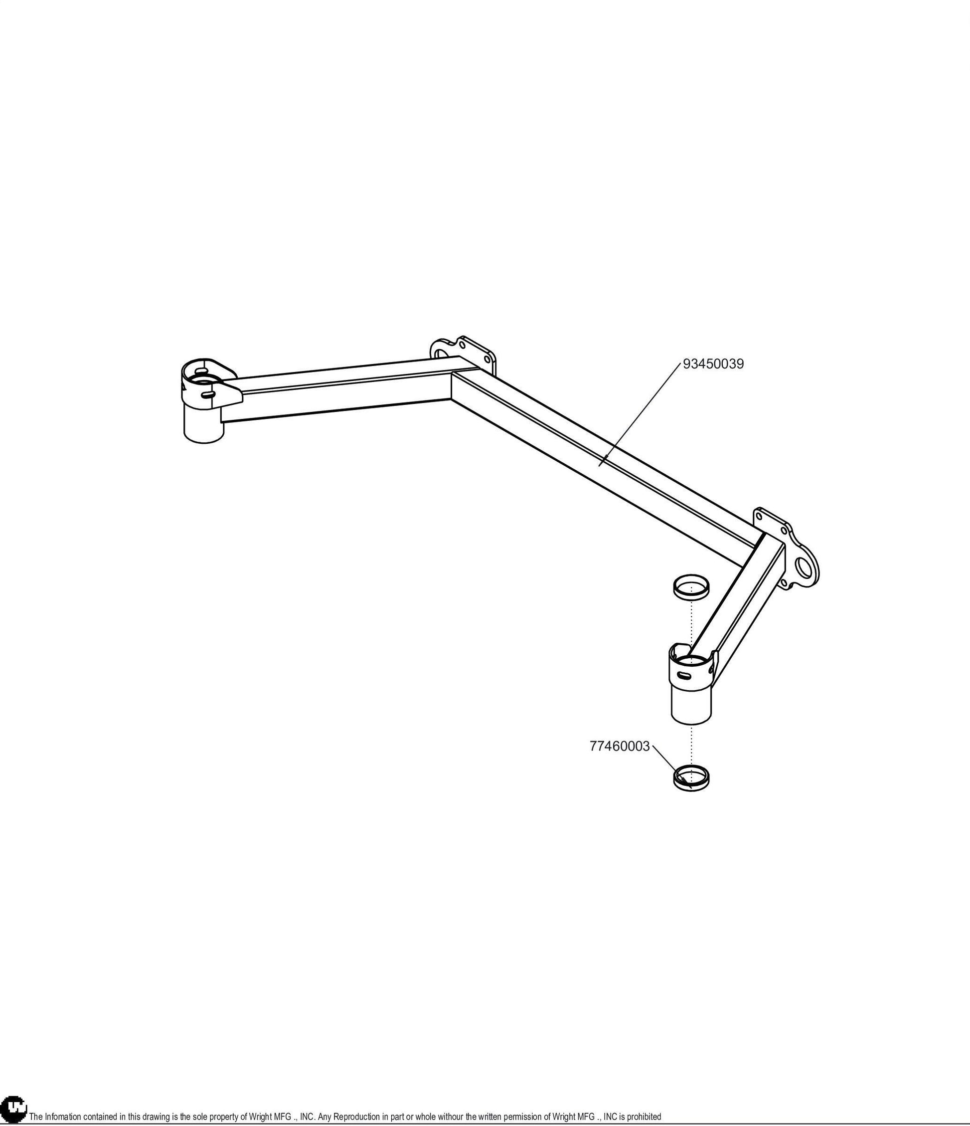 61 WSTX Caster Arm Assembly 98450005.