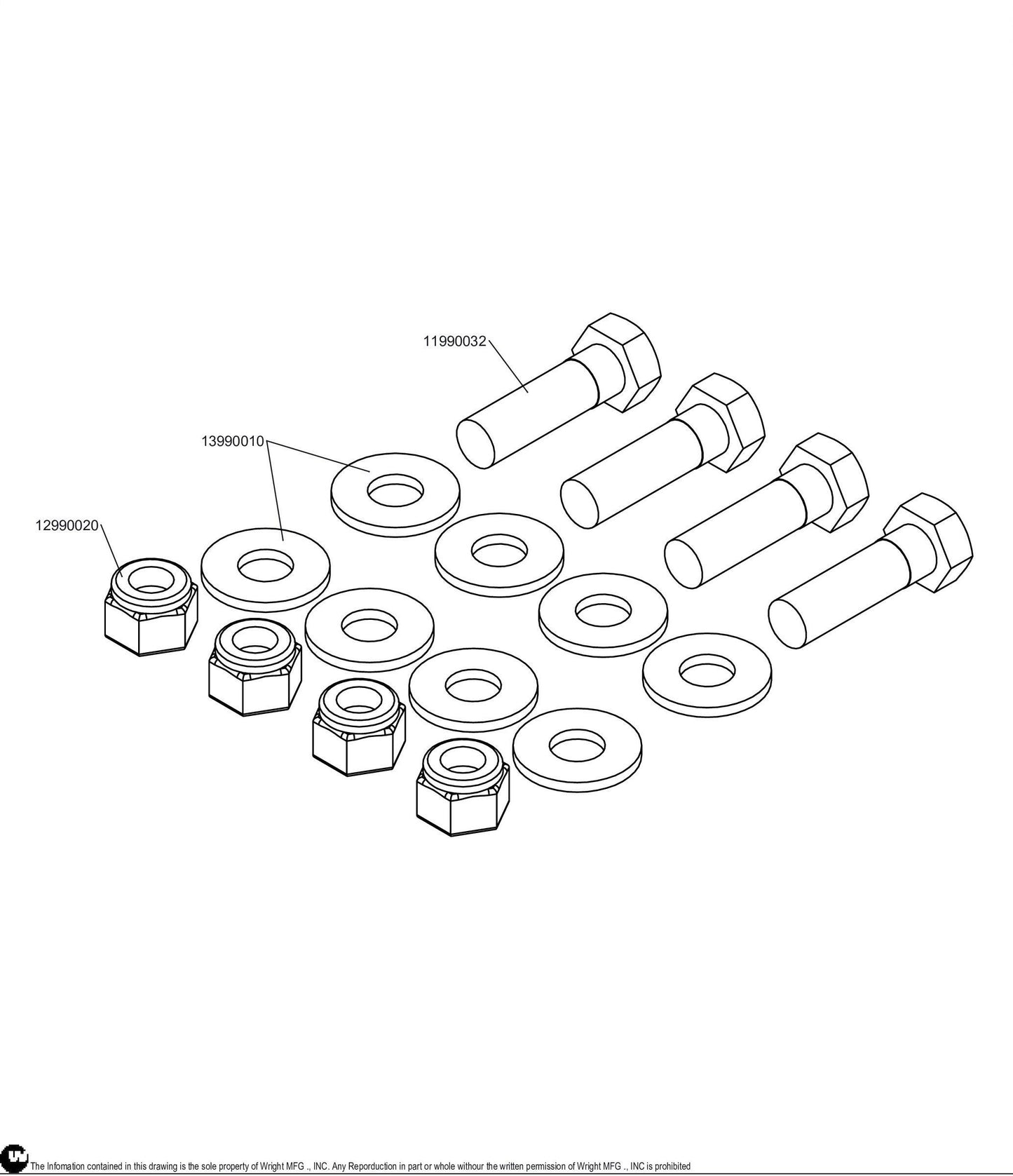 Caster Arm Bolt Kit 98460018.