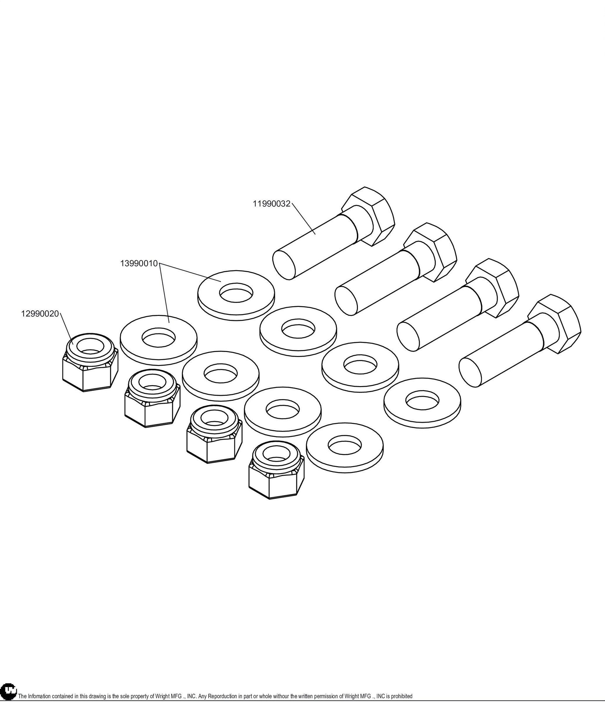 Caster Arm Bolt Kit 98460018.