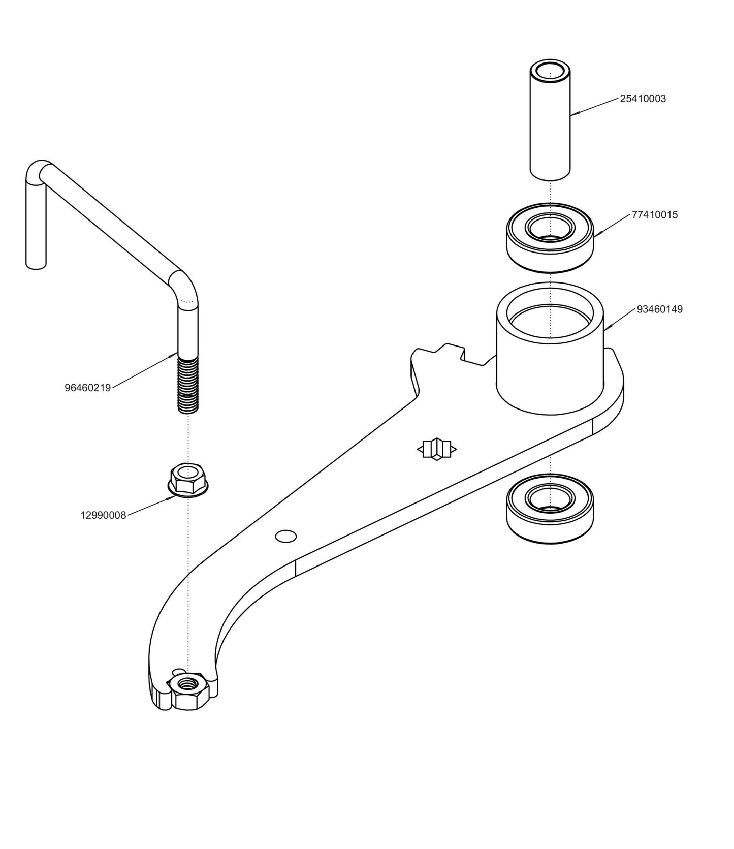 Left WZTO Deck Idler Arm Assembly 98460060.