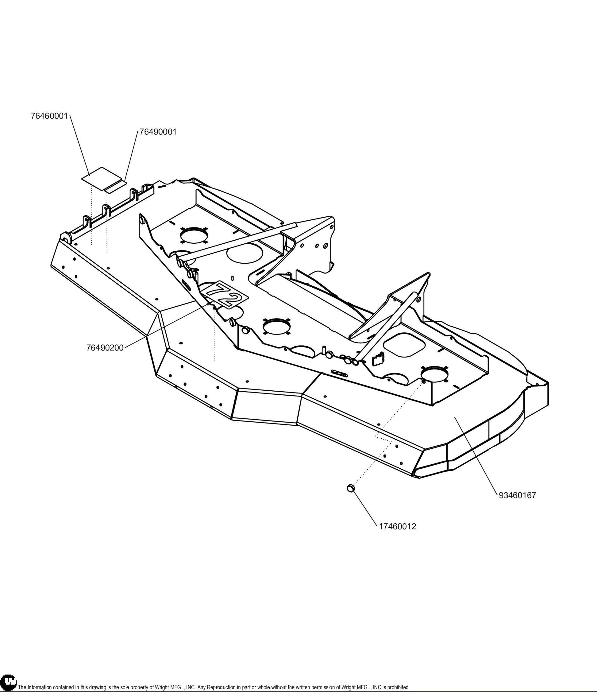 72 Cutter Deck Service Assembly 98460064.