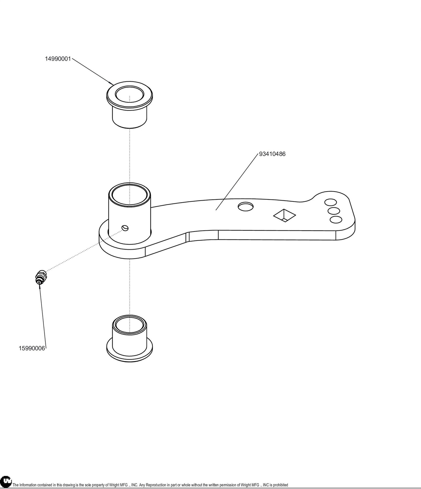 Sentar 52" Deck Idler Arm Assembly 98490004.