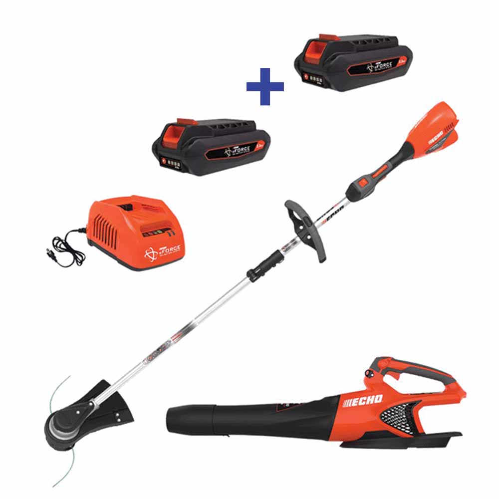 Echo Eforce 56V Trimmer & Blower Value Pack with 2.5Ah Battery & Charger + FREE Extra Battery