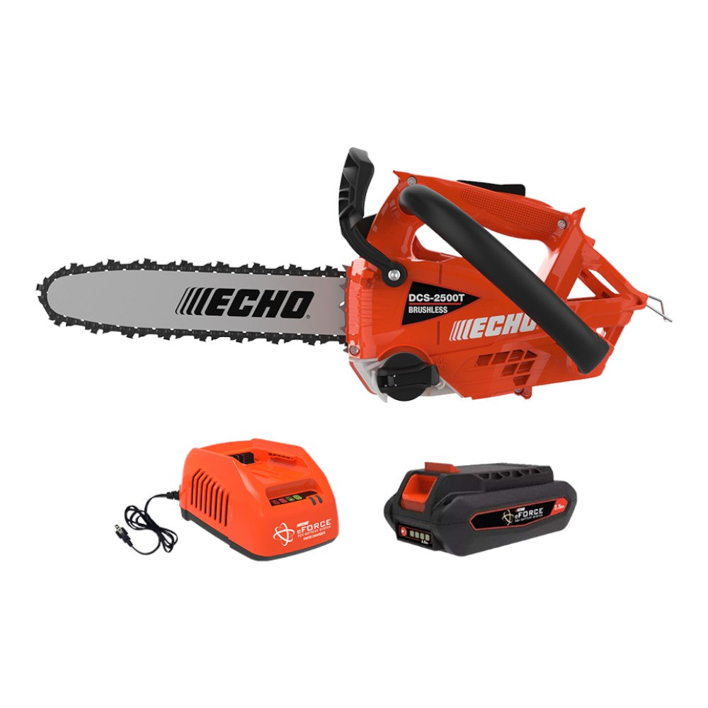 Echo Eforce 56V X-Series 12" Battery Powered Top Handle Chainsaw with 2.5Ah Battery and Rapid Charger