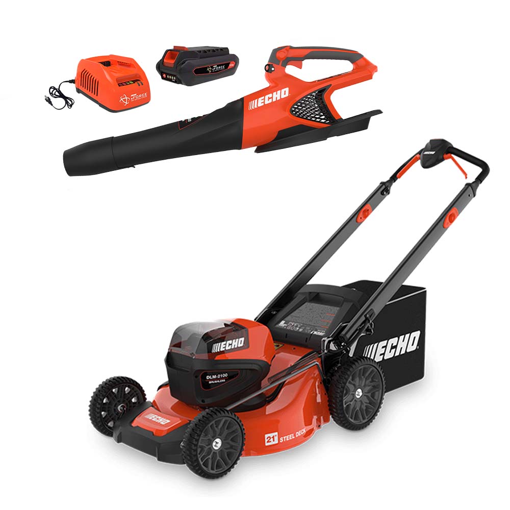 Echo Eforce 56V 21" Walk Behind Lawn Mower (Tool Only) DLM-2100BT + FREE Leaf Blower Kit