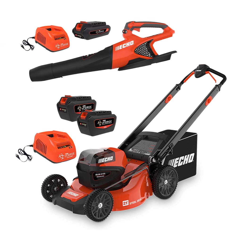 Echo 56V Lawn Mower Kit DLM-2100R2-2 + FREE Leaf Blower Kit