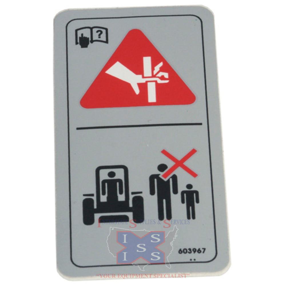 Hustler Turf Decal Pinch Point 603967