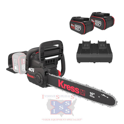 Kress 40V 14-inch Brushless Chainsaw Kit.
