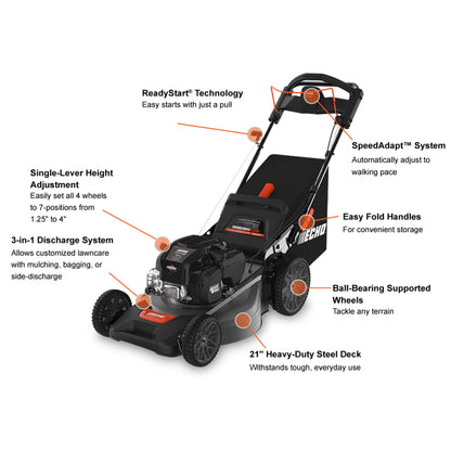 Echo LM-2116SP 21" Self-Propelled Walk-Behind Lawn Mower