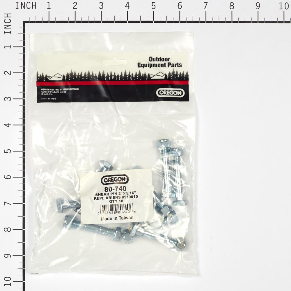 5 Pk Oregon 2" x 5/16" Shear Pins 80-740 Fit 510015, 51001500, 01019500, 10195, AM122156