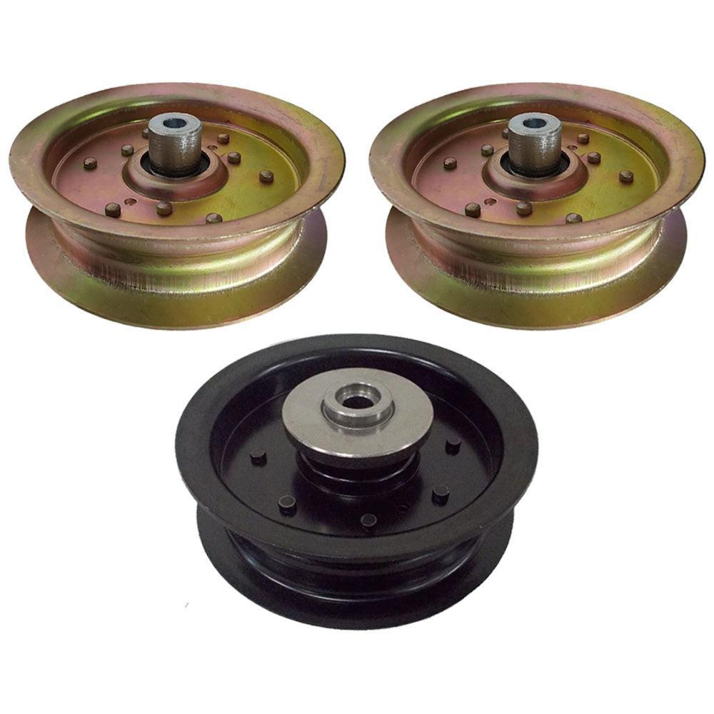 Proven Part 3 Flat Idler Pulley Kit (2) 196106 532196106 (1) 196104 532196104 For Husq Poulan Craftsman Fits Most 54 In. Decks