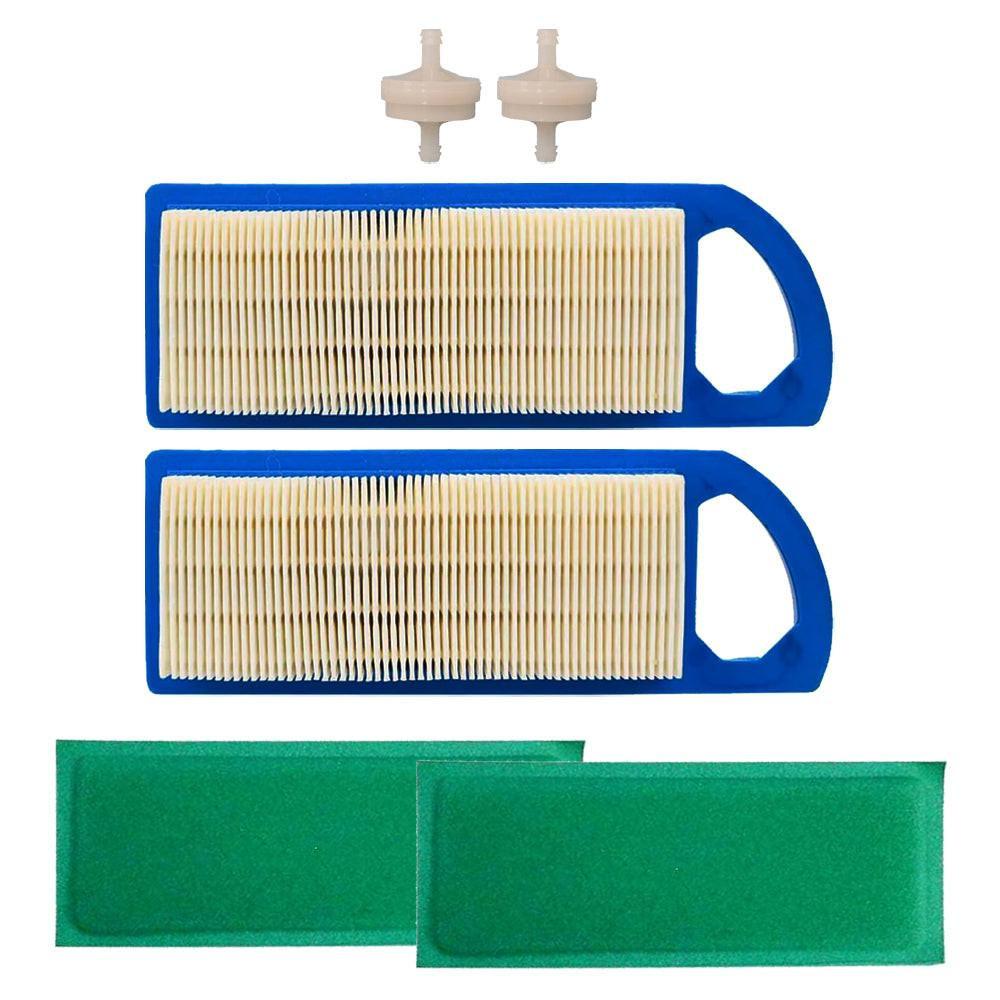 2 Pack Air Filter Kit Fuel Filter Fits Briggs & Stratton 697153 697015