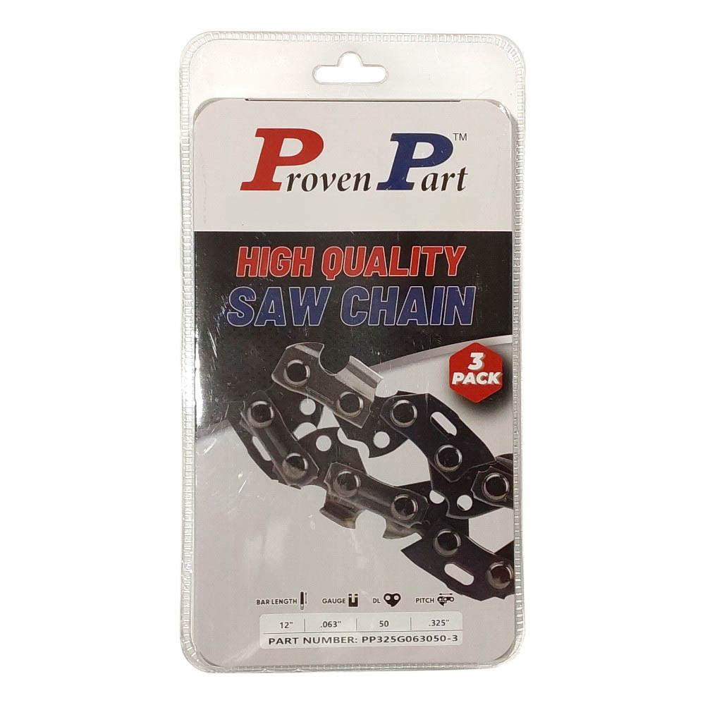 Proven Part 3-Pack of chainsaw Chain 325 Pitch 063 Gauge 50 DL Fits Oregon 22BPX050G
