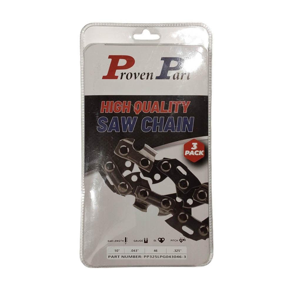 Proven Part 3-Pack of chainsaw Chain 325 Pitch 043 Gauge 46 DL Fits Husqvarna 593 91 41-46