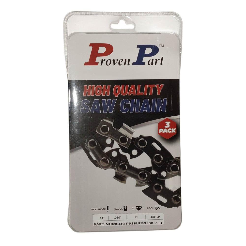 Proven Part 3-Pack of chainsaw Chain 38LP Pitch 050 Gauge 51 DL Fits Oregon 91PXL051G.