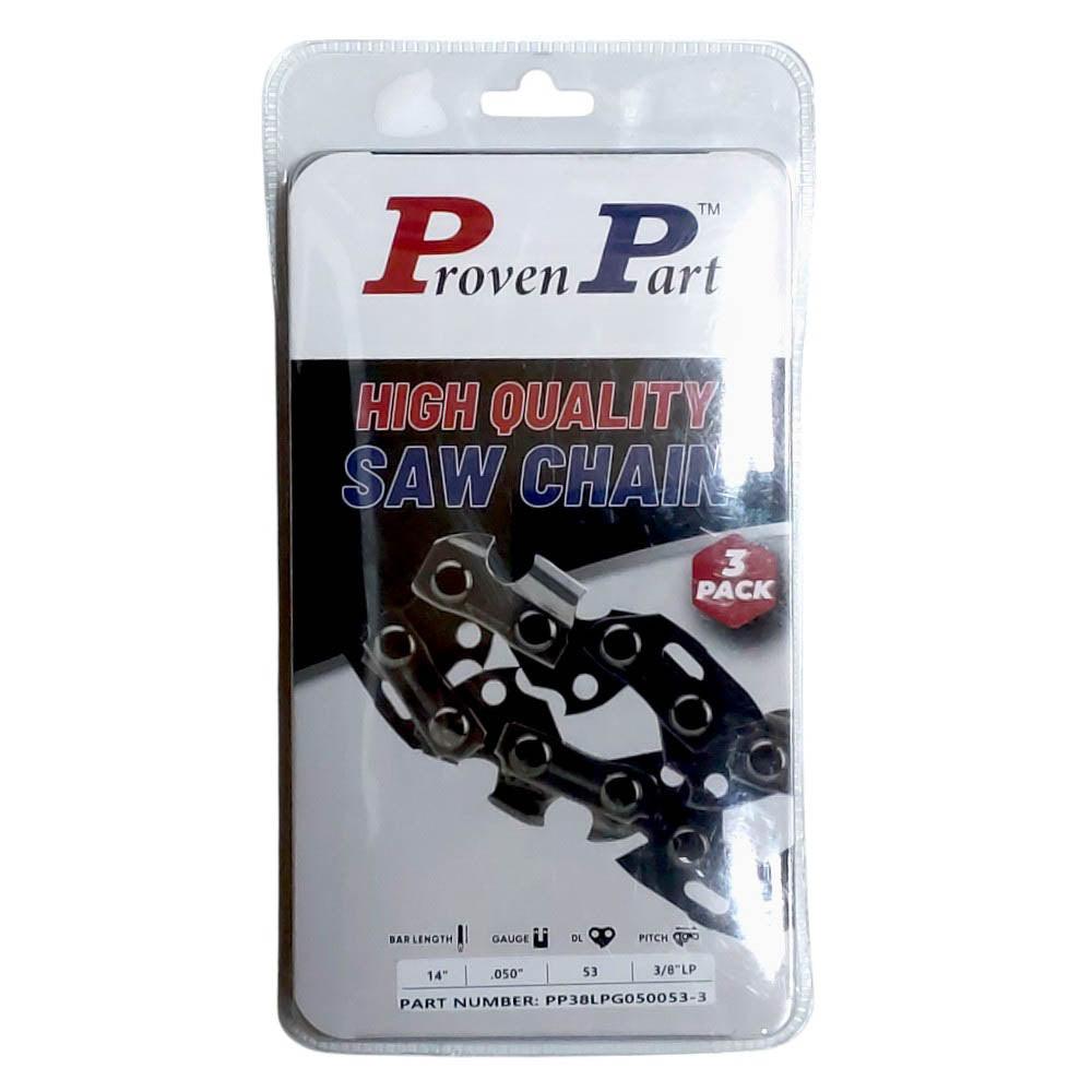 Proven Part 3-Pack of chainsaw Chain 38LP Pitch 050 Gauge 53 DL Fits Earthwise CS92003WB.