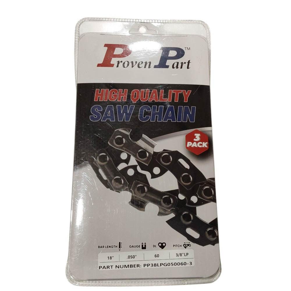 Proven Part 3-Pack of chainsaw Chain 38LP Pitch 050 Gauge 60 DL Fits Mcculloch PM370.