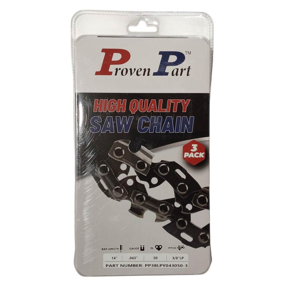 Proven Part 3PK Full Chisel Chain 3/8" LP .043" 50DL For Stihl Fits 3610 005 0050.