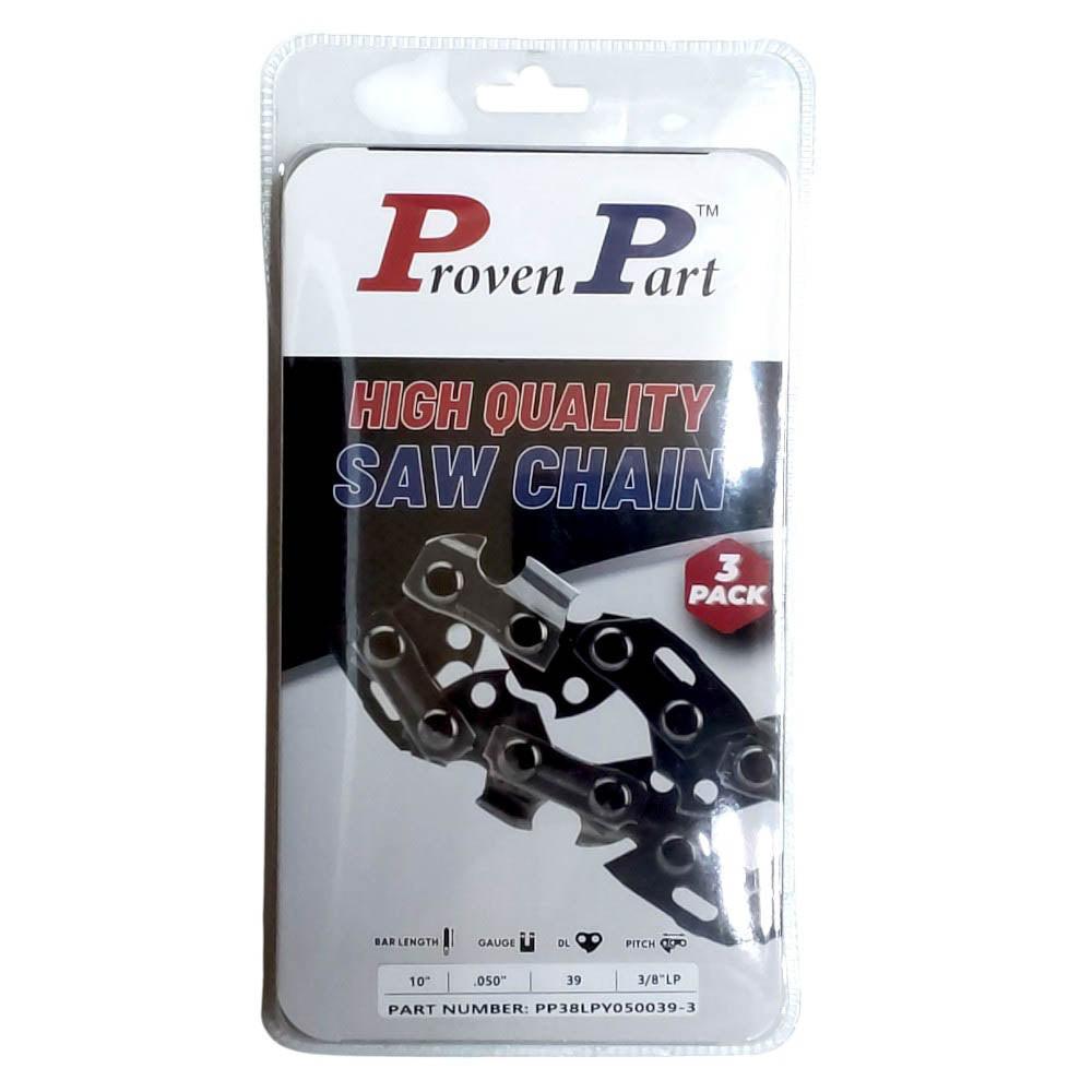 Proven Part 3-Pack of chainsaw Chain 38LP Pitch 050 Gauge 39 DL Fits Echo 91VXL039CQ.