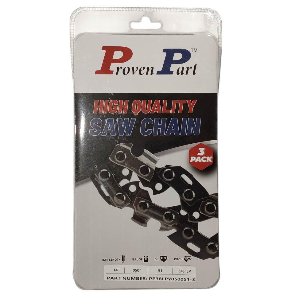 Proven Part 3-Pack of chainsaw Chain 38LP Pitch 050 Gauge 51 DL Fits Oregon 91VXL051.