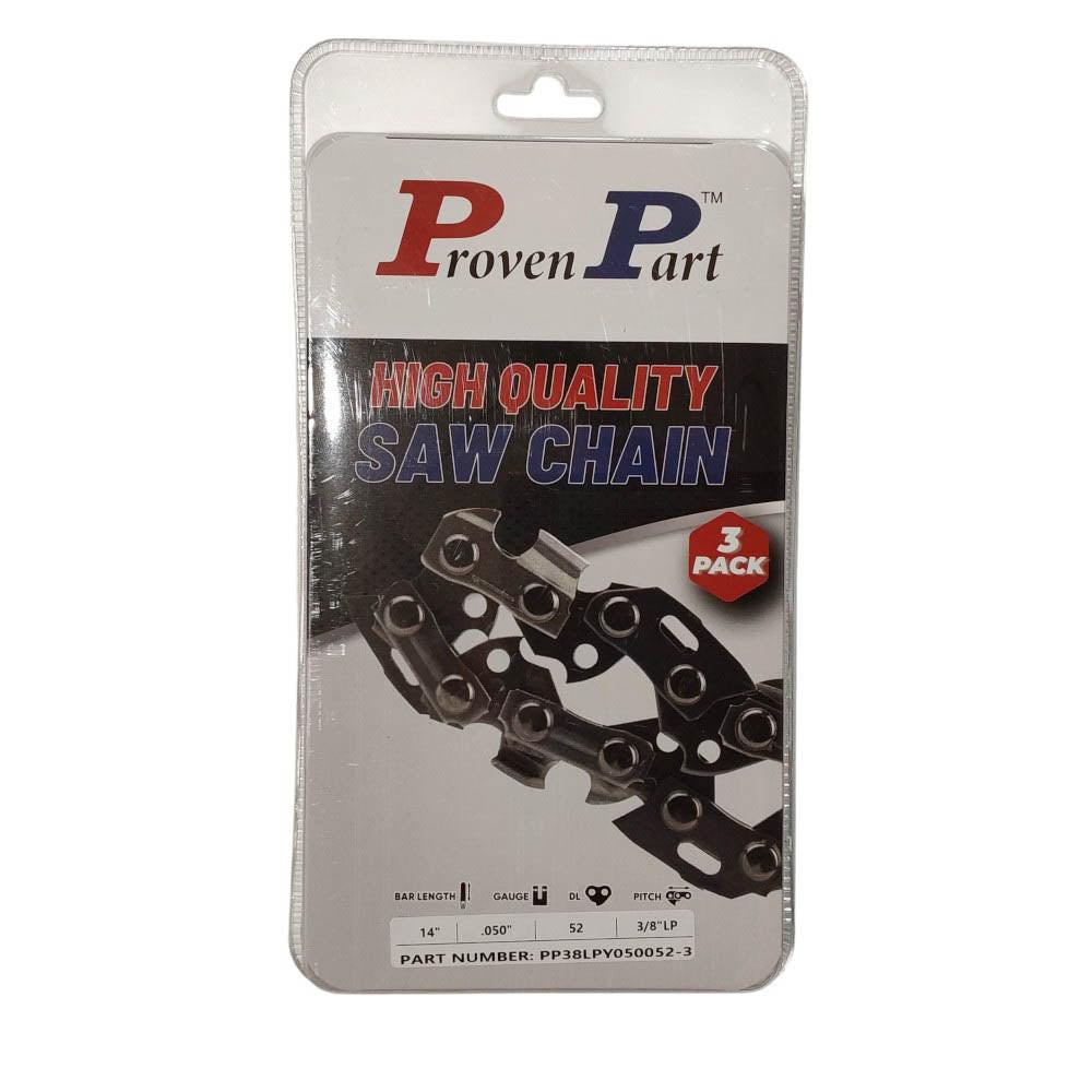 Proven Part 3-Pack of chainsaw Chain 38LP Pitch 050 Gauge 52 DL Fits Craftsman CMXGZAM700122.
