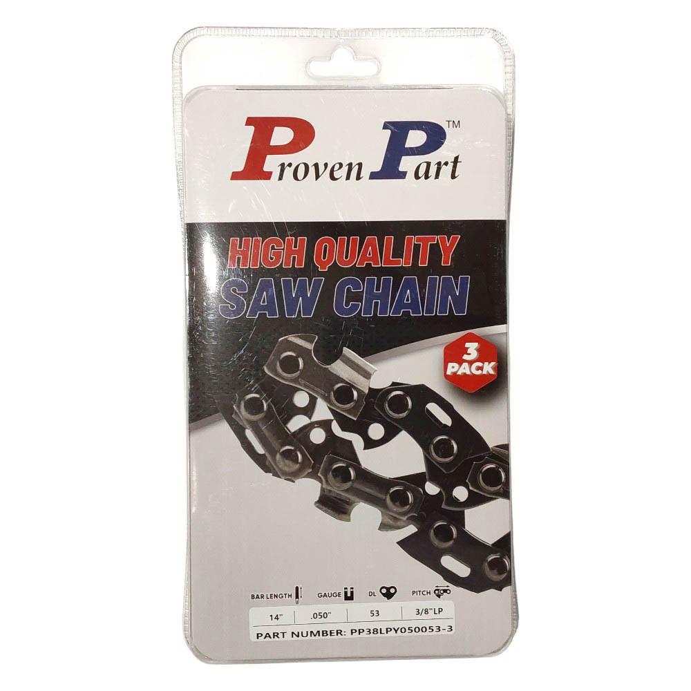 Proven Part 3-Pack of chainsaw Chain 38LP Pitch 050 Gauge 53 DL Fits Earthwise CS92003WB.