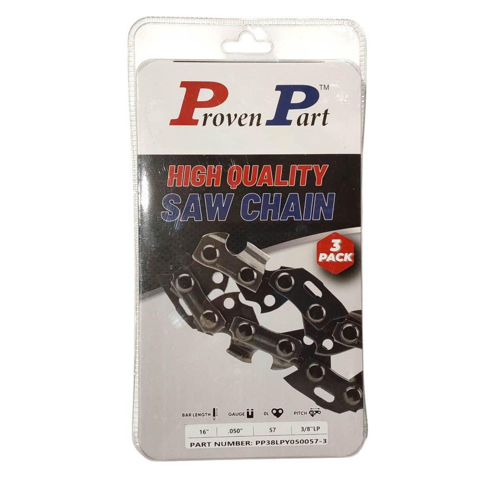 Proven Part 3-Pack of chainsaw Chain 38LP Pitch 050 Gauge 57 DL Fits Craftsman CMXGZAM700116.