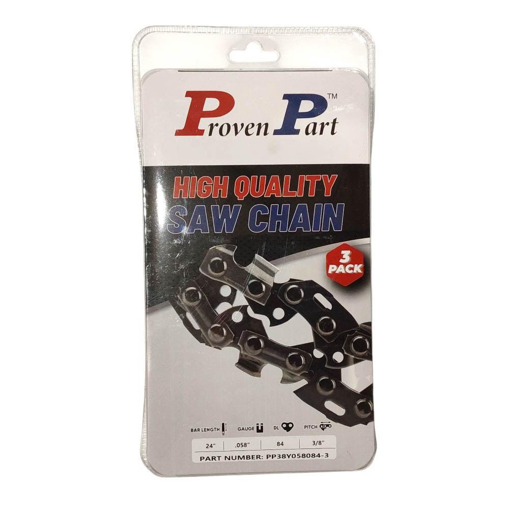 Proven Part 3-Pack of chainsaw Chain 38 Pitch 058 Gauge 84 DL Fits Husqvarna 581626984.