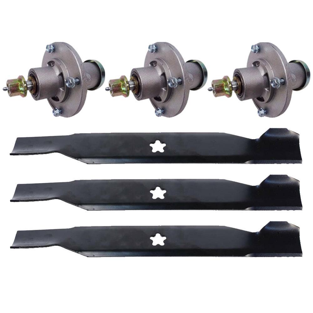 Proven Part Deck Blade Spindle Kit Set Combo 61 Inch Fits Husqvarna Fd 61M MZ 6128 539112170