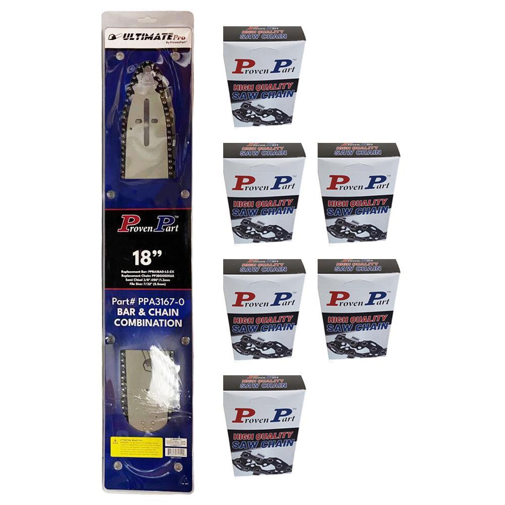 Proven Part 18" Bar and 7 chains 3/8" .050" 68DL Fits Echo CS-706 18DOAS3864C,180SLHD176