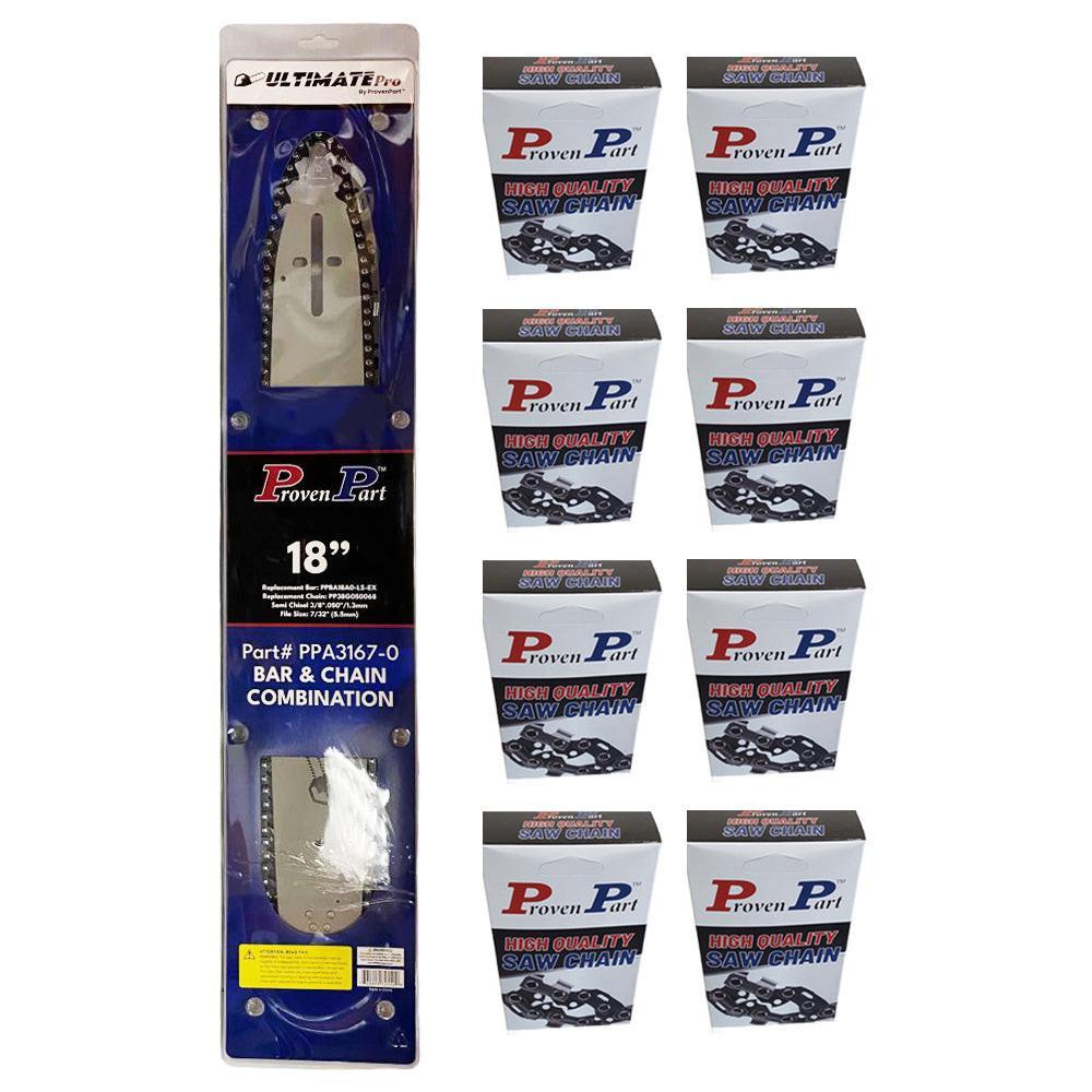 Proven Part 18" Bar and 9 chains 3/8" .050" 68DL Fits Echo CS400 and CS400F 18DOAS3864C