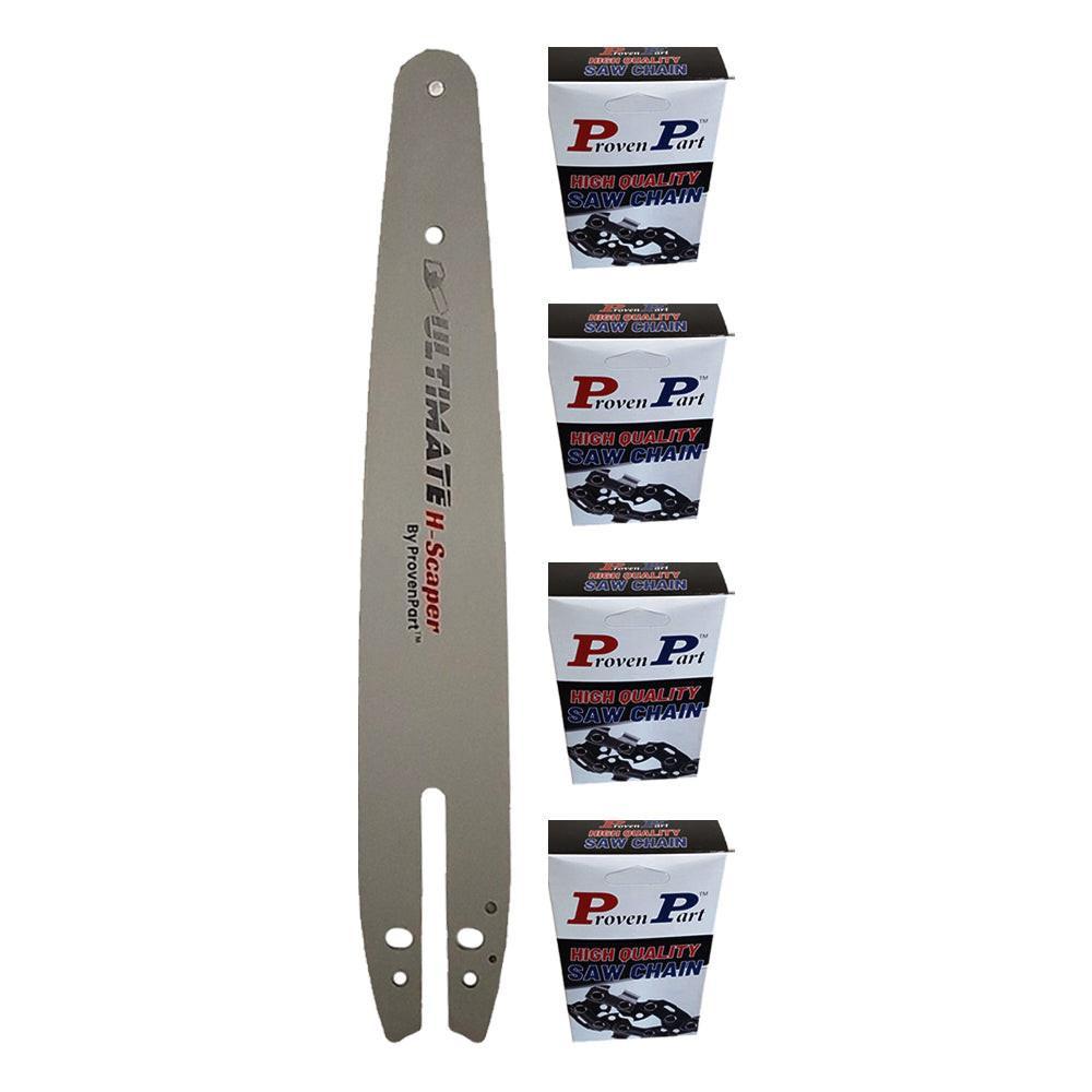 Proven Part 12" Chainsaw Guide Bar With 4 Chains 1/4" .043" 64DL For 3005 008 3405 HT100 HT101