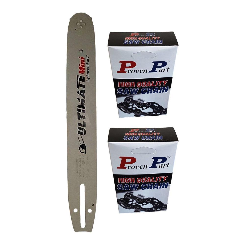 Proven Part 14" Chainsaw Bar And 2 Pack Full Chisel Chain 3/8" LP .050 52DL For Husqvarna Fits 599583952