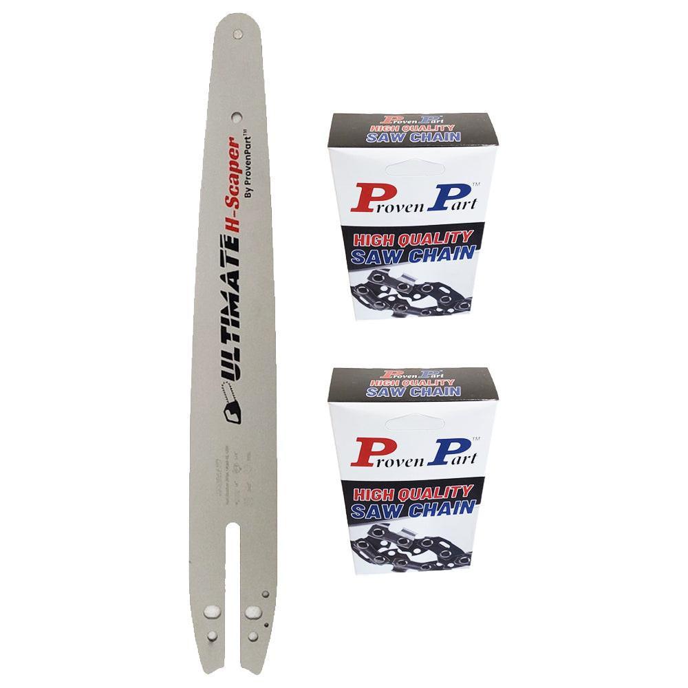 Proven Part 14" Guide Bar 1/4" .043" 72DL And 2 Pack Semi Chisel Chain Combo For Stihl HT100 MS151 Fits 3005 008 3409