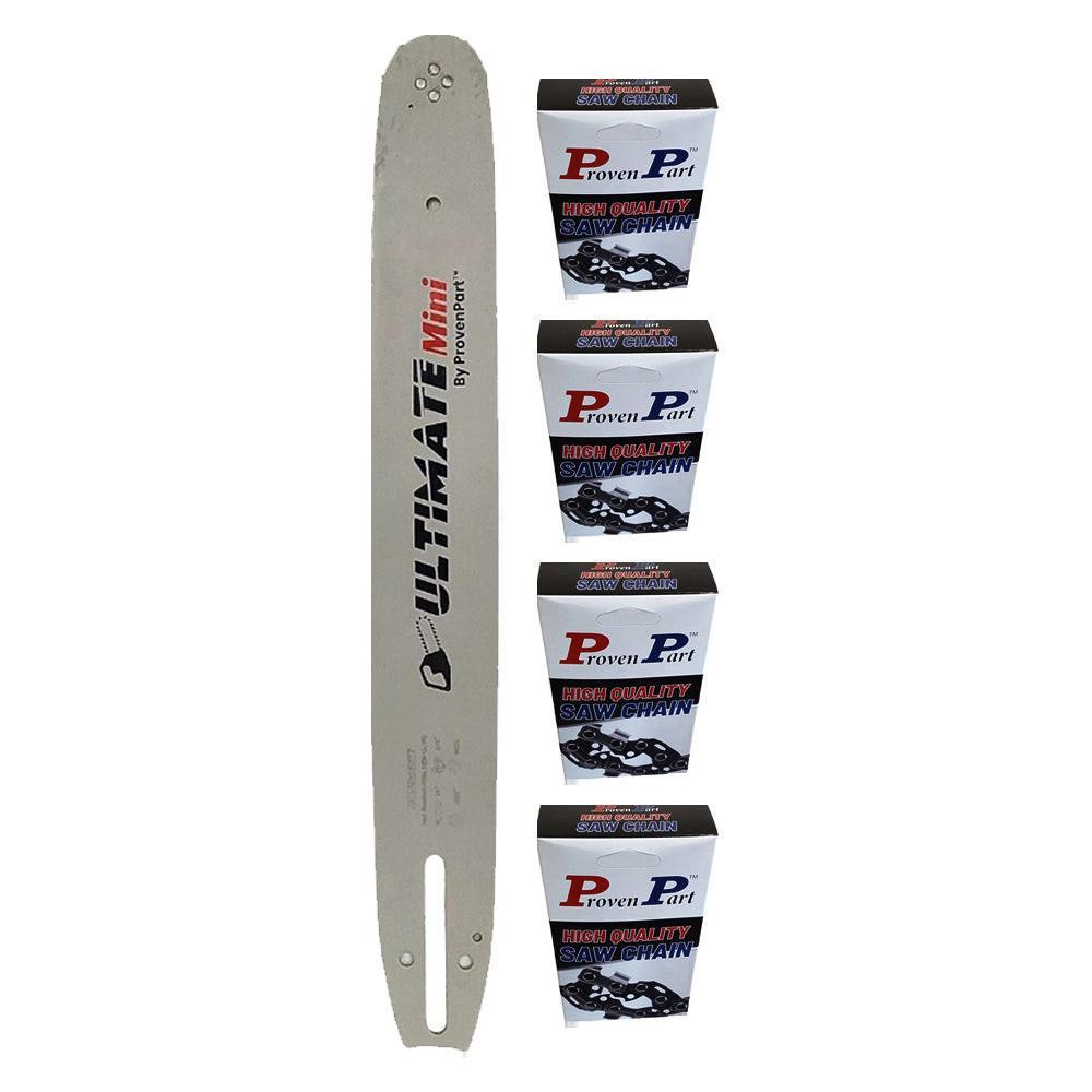 Proven Part 16" Chainsaw Bar And 4 Pack Full Chisel Chain Combo 3/8"LP .050" 57DL For Husqvarna Fits 599583956