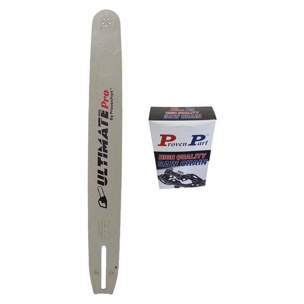 Proven Part 20" Chainsaw Guide Bar And Semi Chisel Chain Combo 3/8" .050" 72DL For Husqvarna 596687472