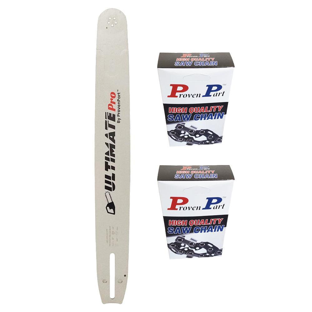 Proven Part 20" Chainsaw Guide Bar And 2 Pack Full Chisel Chain Combo 3/8" .050" 72DL For Husqvarna 596687472