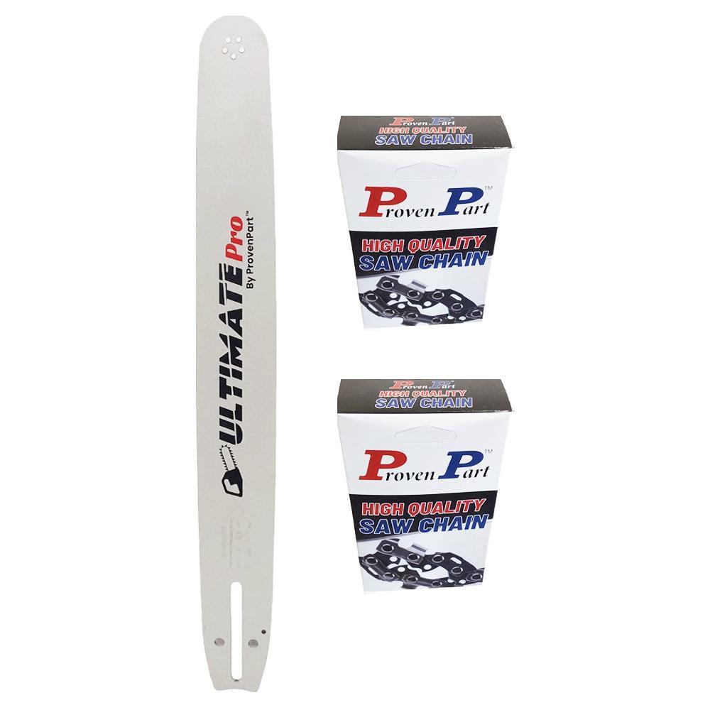 Proven Part 20" Chainsaw Guide Bar And 2 Pack Full Skip Chisel Chain Combo 3/8" .050" 72DL For Husqvarna 596687472