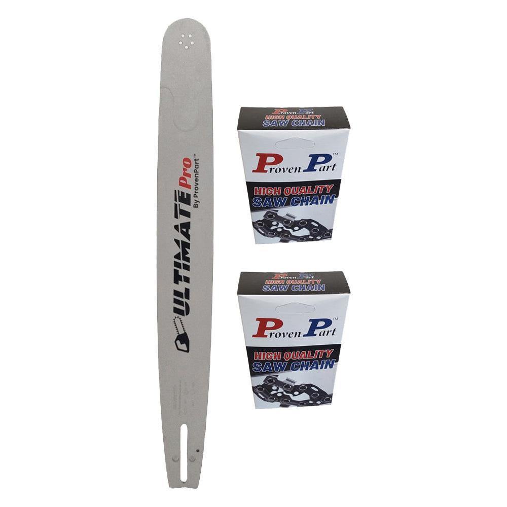 Proven Part 20" Guide Bar 208RNDK095 With 2 Chains 3/8" .058" 72 Drive Links RN UH K095