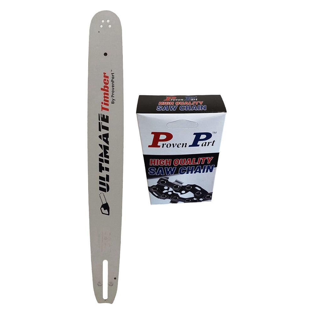 Proven Part 20" Chainsaw Bar and Full Chisel Chain Combo .325" .050" 76DL