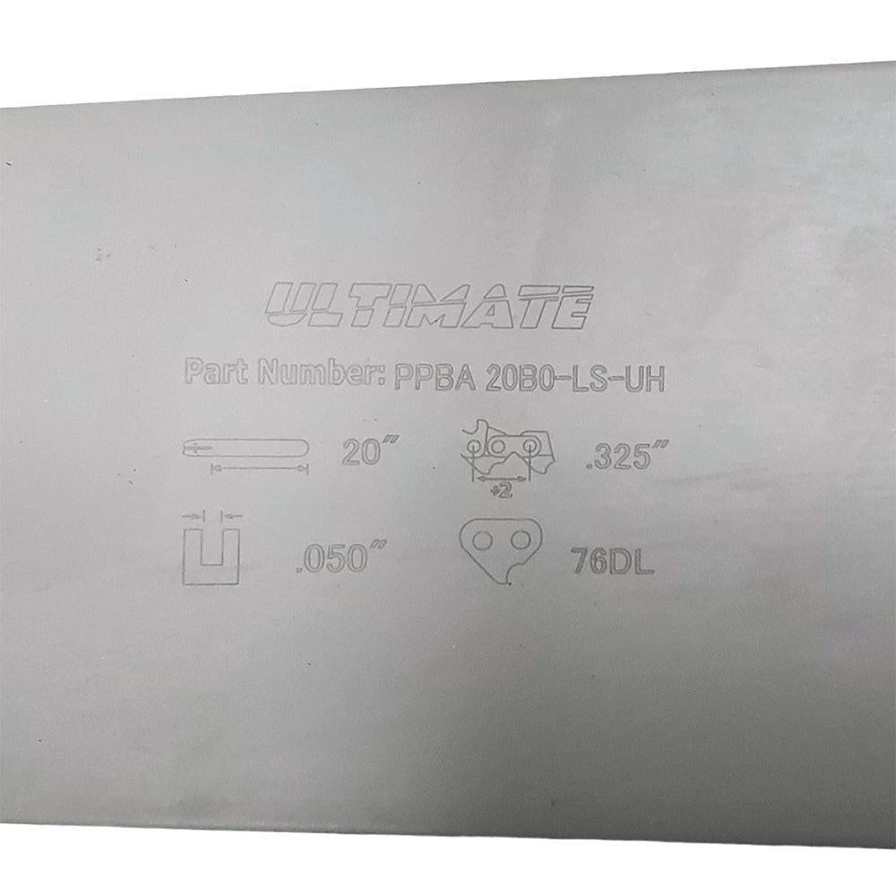 Proven Part 20" Chainsaw Bar and 2 Pack Full Chisel Chain Combo .325" .050" 76DL