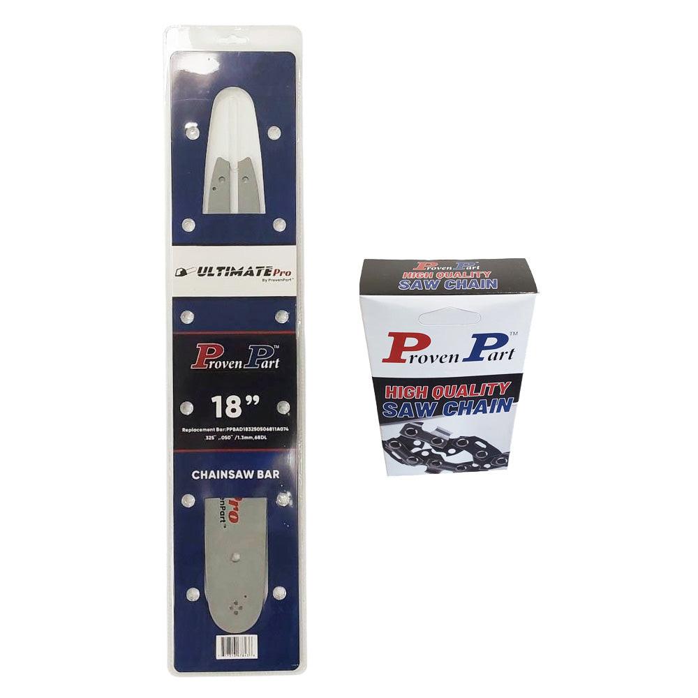 Proven Part 18" Guide Bar And Semi Chisel Chain Combo .325" .050" 68DL Fits Stihl 3005 008 7017